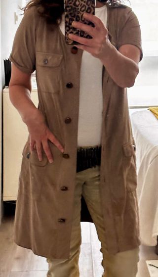 Vestido Custo Antelina Beige Talla M