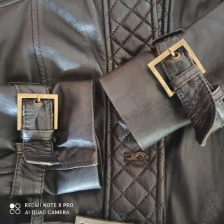 Cazadora Biker Cuero Marrón Zara