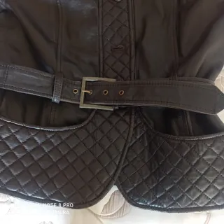 Cazadora Biker Cuero Marrón Zara