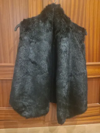 Chaleco pelo y lana negro talla única