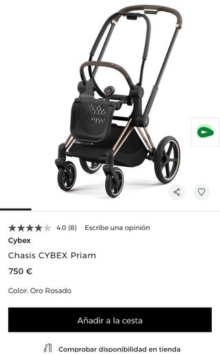 Chasis + silla + grupo 0 CYBEX Priam Oro Rosado