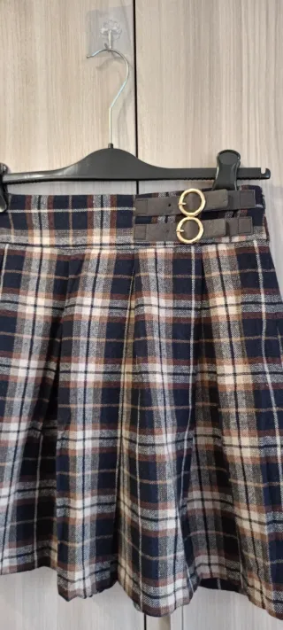 Minigonna a Pieghe Motivi Tartan