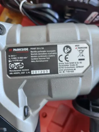 Taladro Perforador Parkside con Accesorios