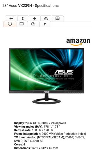 Monitor Asus Negro con Altavoces Integrados