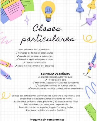 Clases particulares - Niñera