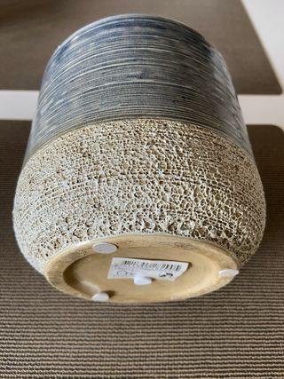 Maceta cerámica azul y beige