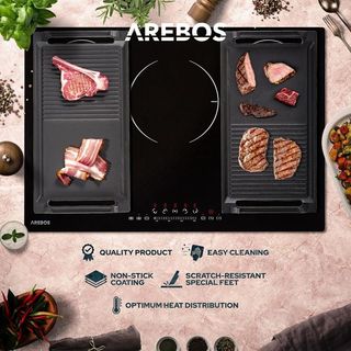 Arebos Plancha de Inducción 43,6×22,9 cm Hierro