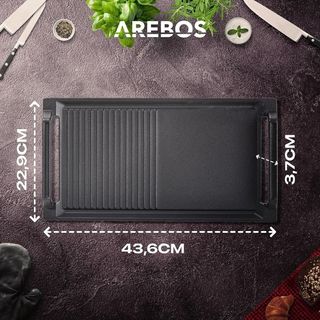 Arebos Plancha de Inducción 43,6×22,9 cm Hierro