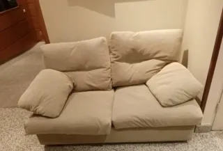 Sofá 2 plazas beige tela  Transporte incluido