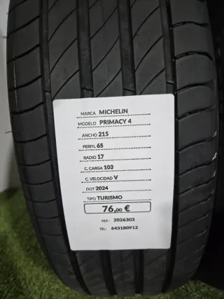 215 65 17 103V MICHELIN PRIMACY 4