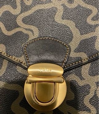 Bolso bandolera Tous Negro y Marrón. Maletín TOUS.