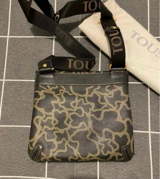 Bolso bandolera Tous Negro y Marrón. Maletín TOUS.