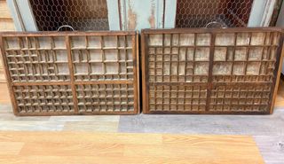 Lote 2 Cajones de Imprenta Madera