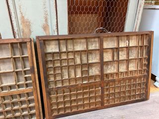 Lote 2 Cajones de Imprenta Madera