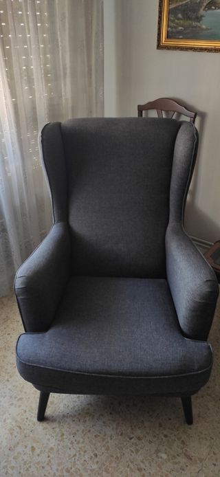 2 Sillones Orejeros Grises Como Nuevos