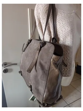 Borsa Coccinelle Pelle Velluto Tortora