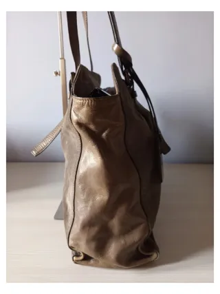 Borsa Coccinelle Pelle Velluto Tortora