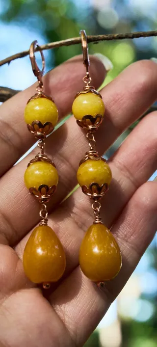 Pendientes Jadeita Amarilla