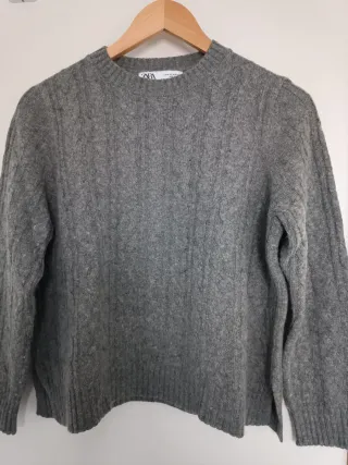 Jersey Zara Gris Trenzado