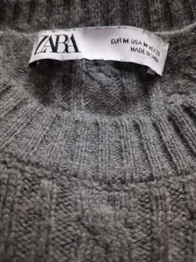 Jersey Zara Gris Trenzado