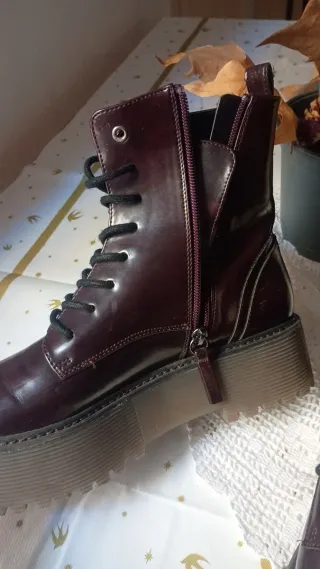 Botines charol plataforma lisa