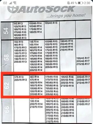 Cadenas de Nieve Autosock