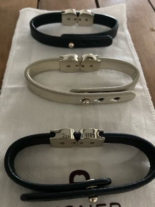 Lote Aigner pulseras y llavero cuero