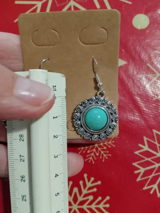 Orecchini Boho Turchese Vintage Argento