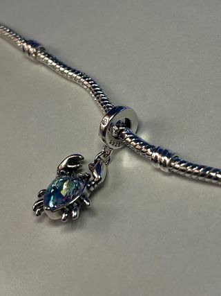 Charm Cangrejo Corazón Turquesa Plata