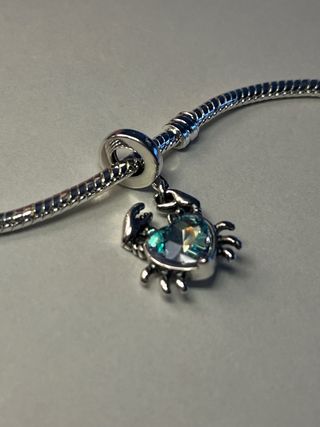 Charm Cangrejo Corazón Turquesa Plata