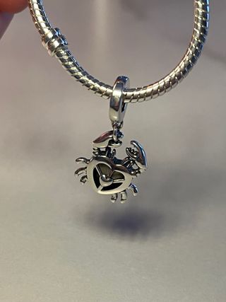 Charm Cangrejo Corazón Turquesa Plata