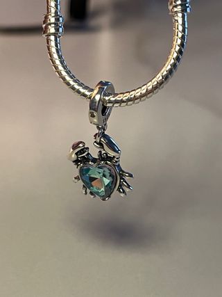 Charm Cangrejo Corazón Turquesa Plata