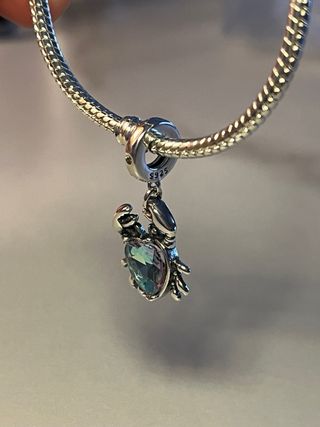Charm Cangrejo Corazón Turquesa Plata