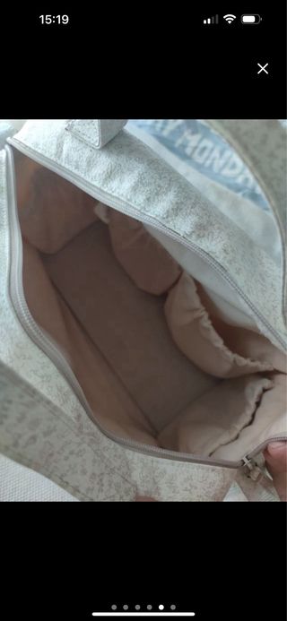 Bolsa de bebé ‘pasito a pasito’ beje com padrão