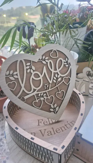 Joyero Corazón Artesanal Love Personalizado.