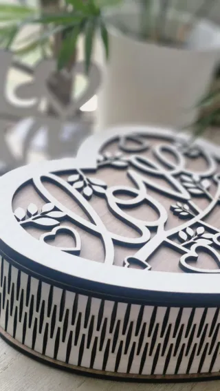 Joyero Corazón Artesanal Love Personalizado.