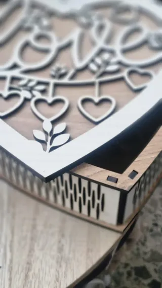 Joyero Corazón Artesanal Love Personalizado.