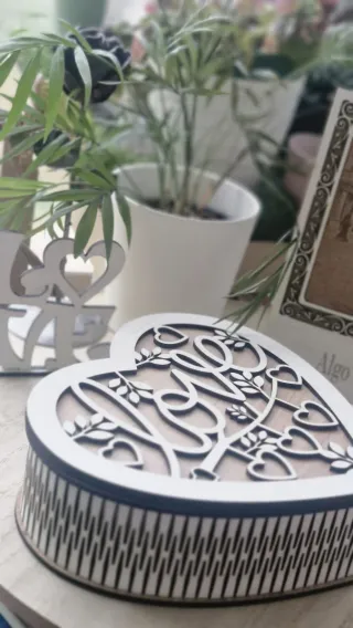 Joyero Corazón Artesanal Love Personalizado.