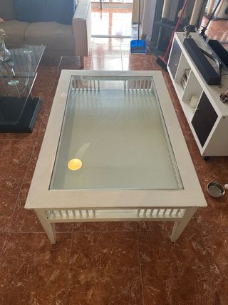 Mesa de centro madera y cristal
