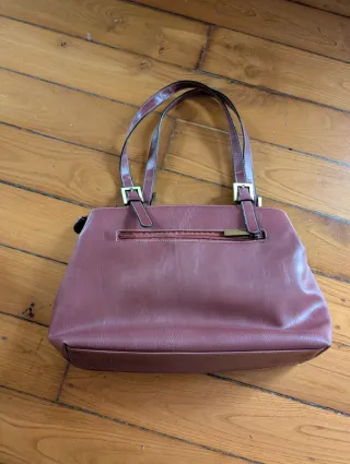 Bolso de piel Acacia burdeos 36x26 cm