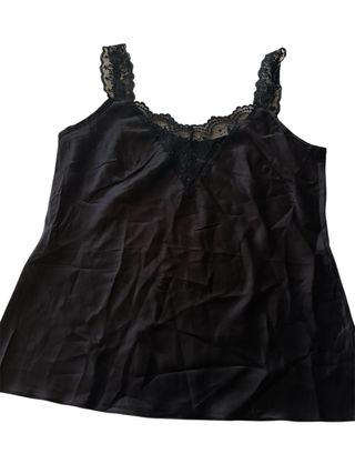 Canottiera elegante/sexy con pizzo nero