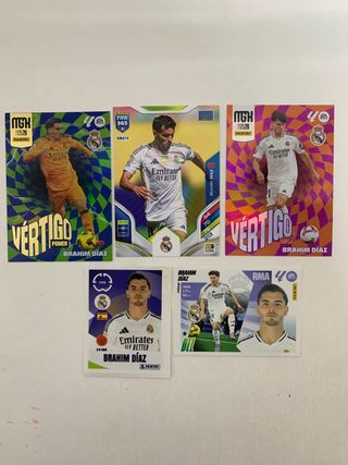 Lote 5 Cromos Brahim Díaz Real Madrid