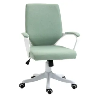 Silla de Oficina Giratoria Verde y Blanca