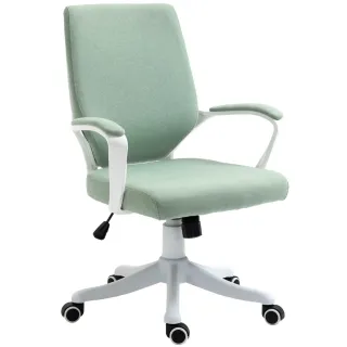 Silla de Oficina Giratoria Verde y Blanca