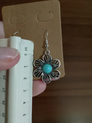 Orecchini fiore argento e turchese