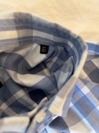Camisa Massimo Dutti cuadros azul y blanco