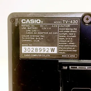 TV Portátil Vintage Casio TV-430