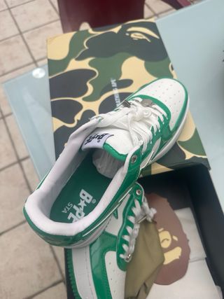 Bape Zapatillas Verdes y Blancas