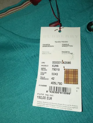 Jersey Burberry London Talla 42