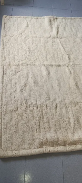 Manta de lana 100% beige